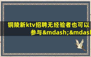 铜陵新ktv招聘无经验者也可以参与——加入我们的“大家庭”
